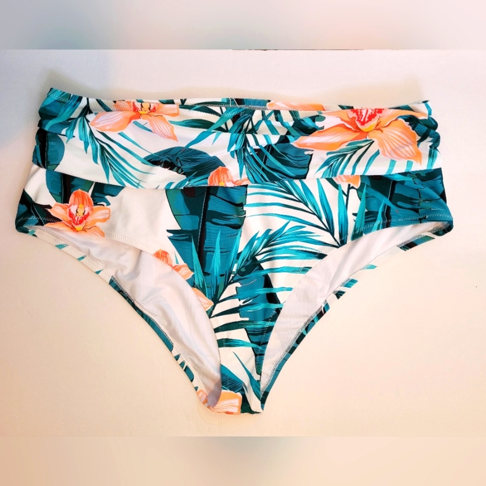 Cupshe Women's High Waist Floral Bikini Bottom Size 4X